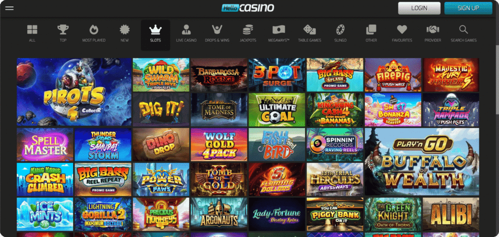 Hello Casino Slots Lobby