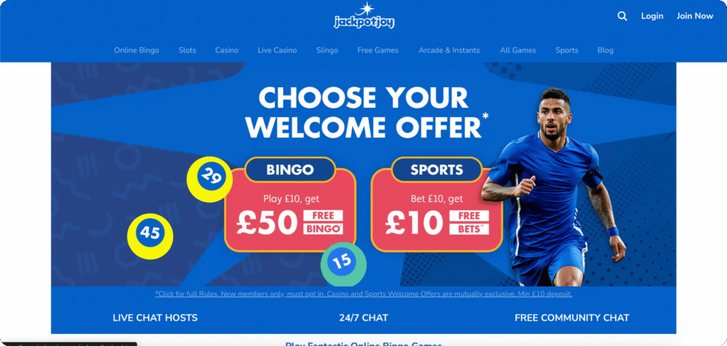 Jackpotjoy Casino homepage