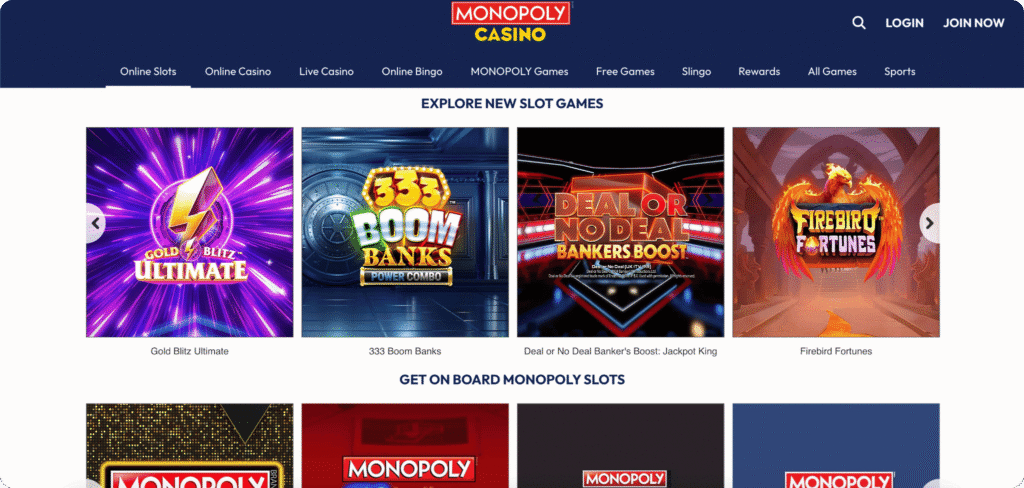 Monopoly Casino Slots Lobby