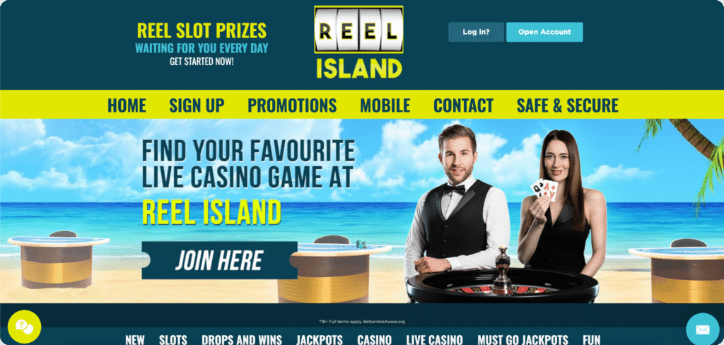 Reel Island Casino homepage