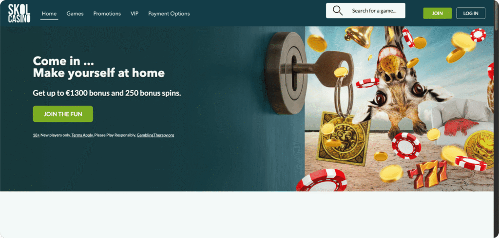 Skol Casino homepage