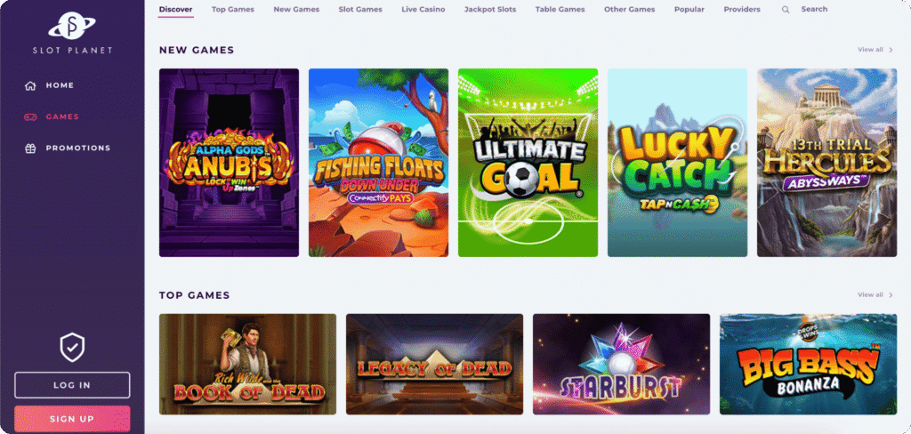 Slot Planet Casino Slots Lobby