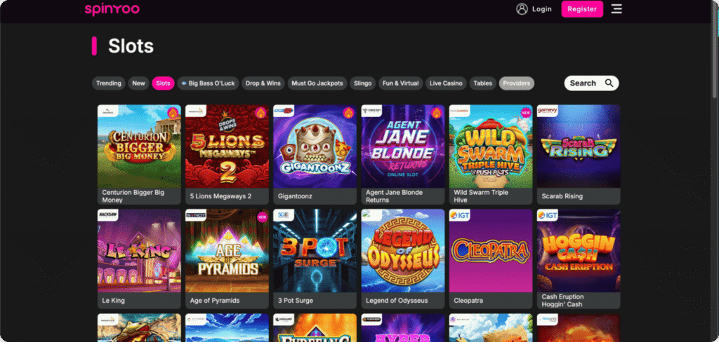 SpinYoo Casino Slots Lobby