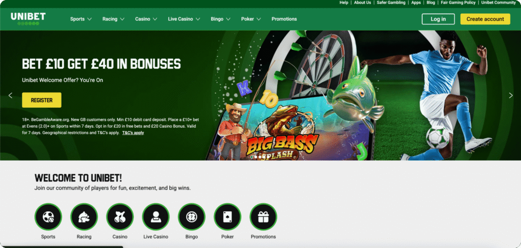 Unibet Casino Homepage