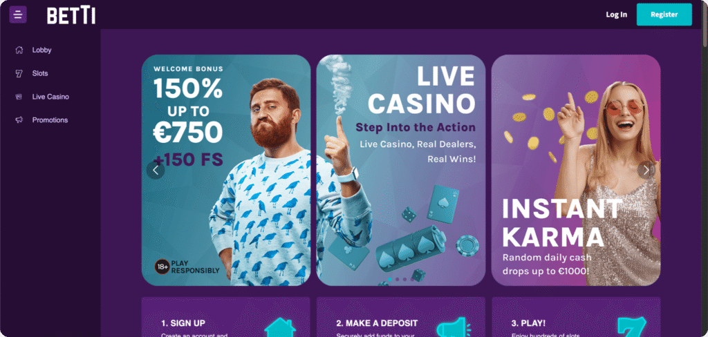 Betti Casino Homepage