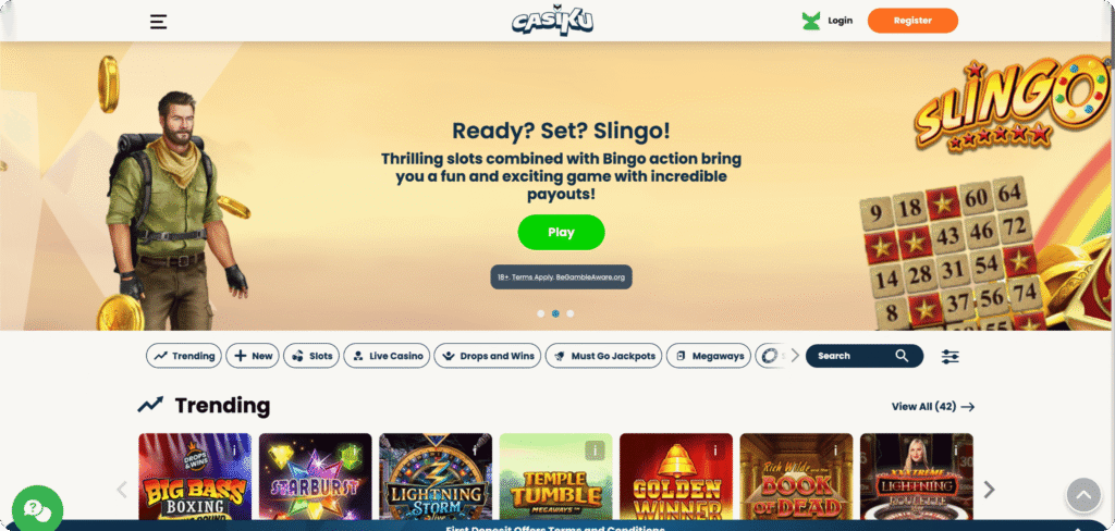 Casiku Casino homepage