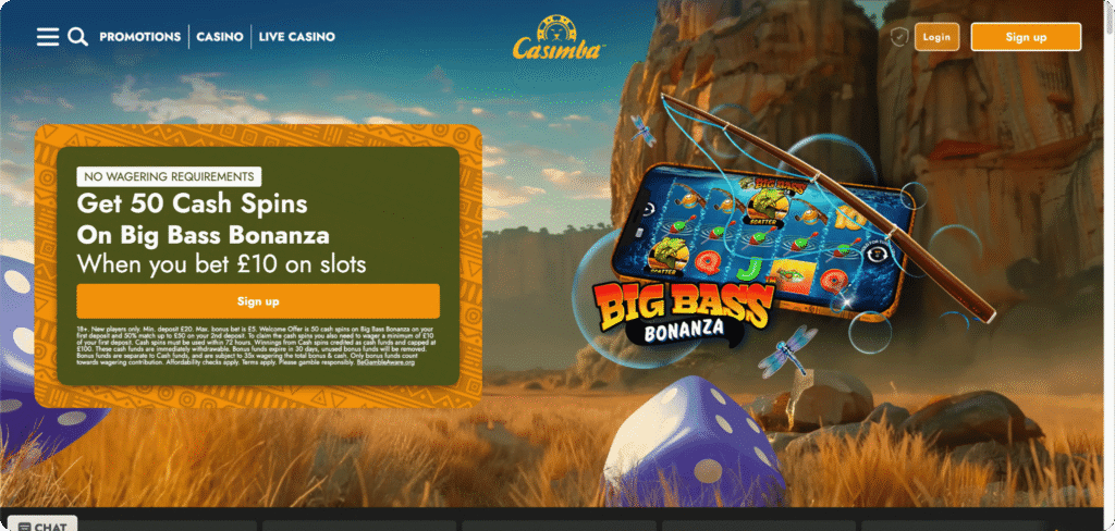 Casimba Casino homepage