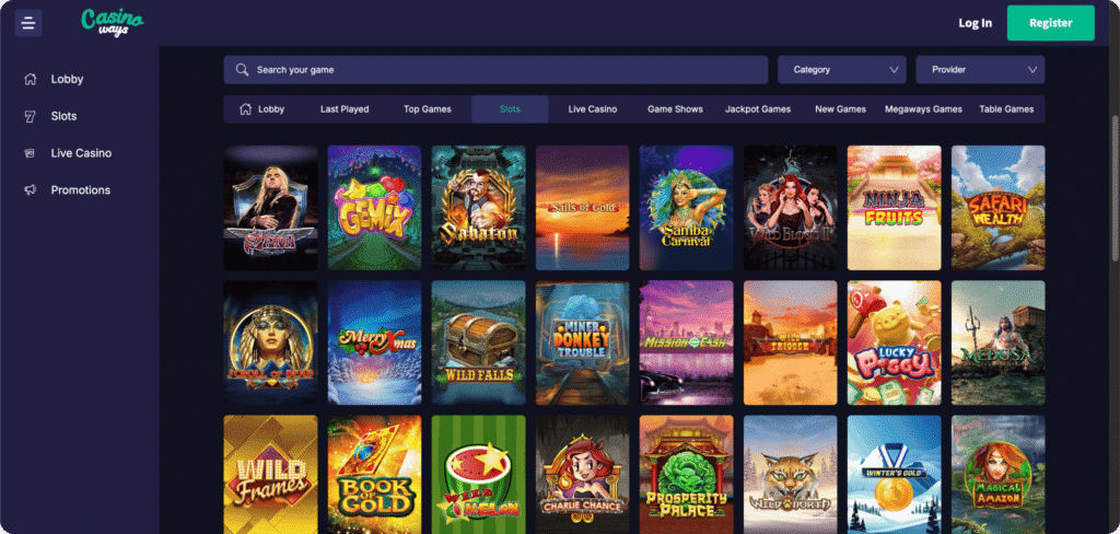 Casinoways slots lobby