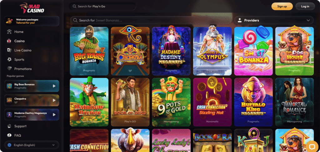 Mad Casino Slots Lobby