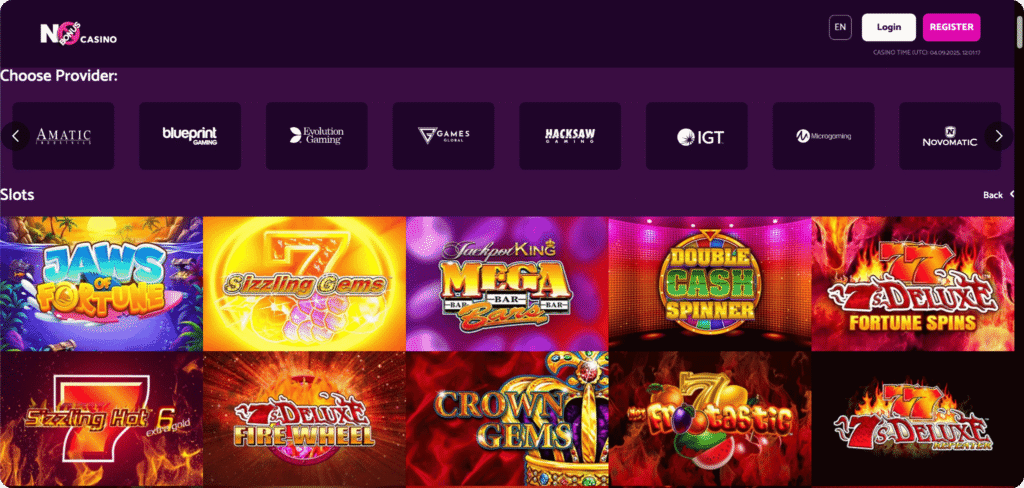 No Bonus Casino Slots Lobby