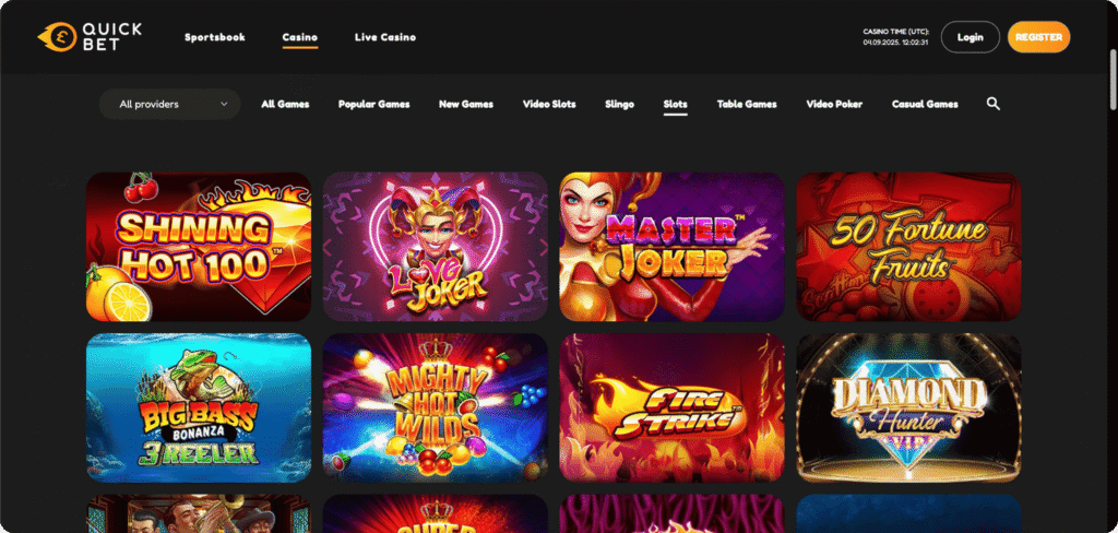 QuickBet Casino Slots Lobby