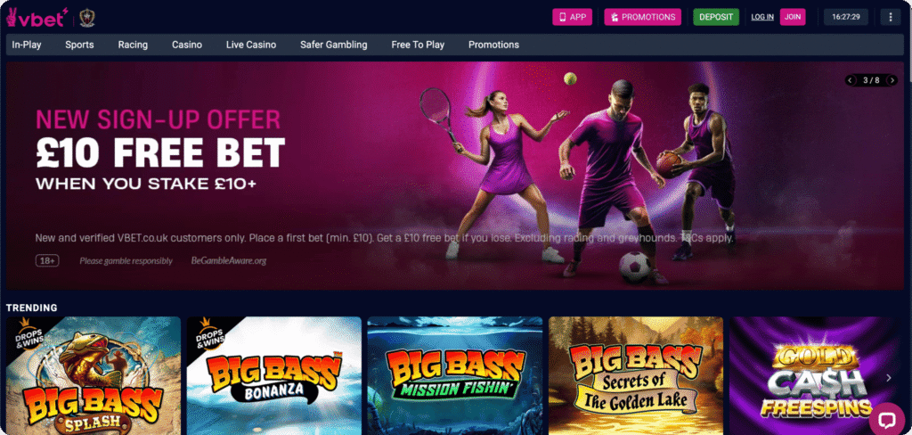 Vbet Casino Homepage